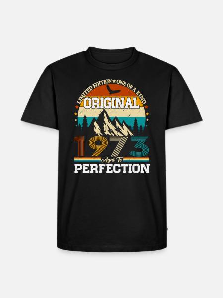 Born in 1973 Vintage Birthday Gift - Men's Premium Organic T-Shirt - black
