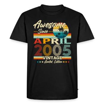 Avril 2005 Vintage vintage cadeau d’anniversaire - T-shirt Premium bio Homme - noir - Devant - Nico (187cm)