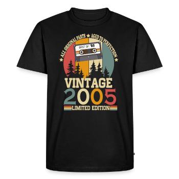 2005 vintage vintage cadeau d’anniversaire rétro - T-shirt Premium bio Homme - noir - Devant - Nico (187cm)