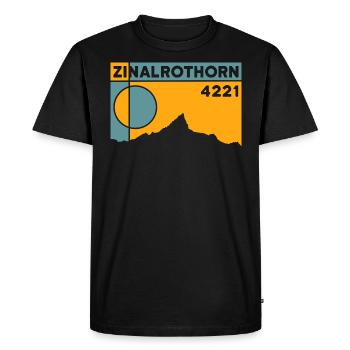 Zinalrothorn Hiking Mountaineering Tour Ascent Souvenir - Men's Premium Organic T-Shirt - black - Front - Nico (187cm)