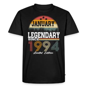 Legends est né en janvier 1994 - T-shirt Premium bio Homme - noir - Devant - Nico (187cm)