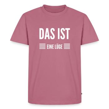 Lügen über Lügen - Männer Premium Bio T-Shirt - Mauve - Vorne - Nico (187cm)