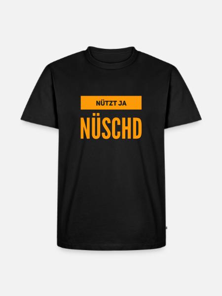 nützt ja nüschd - Männer Premium Bio T-Shirt - Schwarz
