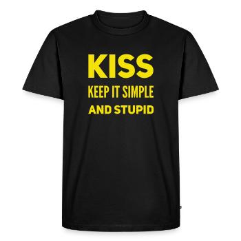 simple is great - Men's Premium Organic T-Shirt - black - Front - Nico (187cm)