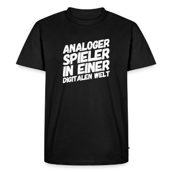 Lecteur analogique - T-shirt Premium bio Homme - noir - Devant - Nico (187cm)