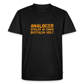 Devant vous se trouve un lecteur analogique - T-shirt Premium bio Homme - noir - Devant - Nico (187cm)