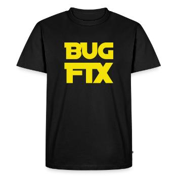 La correction de bugs est géniale - T-shirt Premium bio Homme - noir - Devant - Nico (187cm)