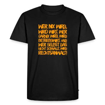 Qu’allez-vous faire ? - T-shirt Premium bio Homme - noir - Devant - Nico (187cm)