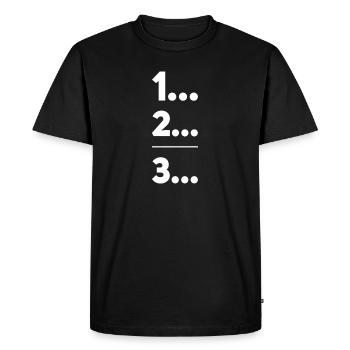 Premier, deuxième, troisième - T-shirt Premium bio Homme - noir - Devant - Nico (187cm)