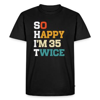 70 Anniversaire 70 Ans Né en 1954 - T-shirt Premium bio Homme - noir - Devant - Nico (187cm)