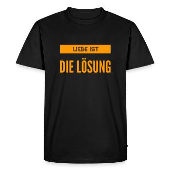 L’amour guérit - T-shirt Premium bio Homme - noir - Devant - Nico (187cm)