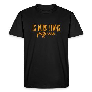 Quelque chose se passe - T-shirt Premium bio Homme - noir - Devant - Nico (187cm)