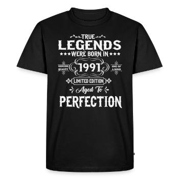 Légende Depuis 1991 Vintage Vintage Anniversaire - T-shirt Premium bio Homme - noir - Devant - Nico (187cm)
