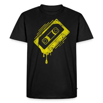 Cassette dégoulinante - T-shirt Premium bio Homme - noir - Devant - Nico (187cm)