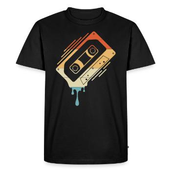 Cassette dégoulinante - T-shirt Premium bio Homme - noir - Devant - Nico (187cm)