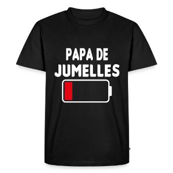 Papa de jumelles - T-shirt Premium bio Homme - noir - Devant - Nico (187cm)