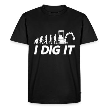 Retro Excavator Slogan Excavator Driver Construction Site - Men's Premium Organic T-Shirt - black - Front - Nico (187cm)