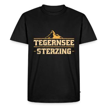 Traversée des Alpes Tegernsee Sterzing - T-shirt Premium bio Homme - noir - Devant - Nico (187cm)