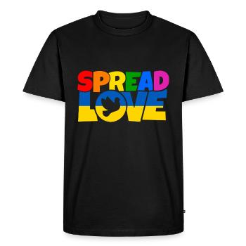 Spread Love Shirt Design - Men's Premium Organic T-Shirt - black - Front - Nico (187cm)