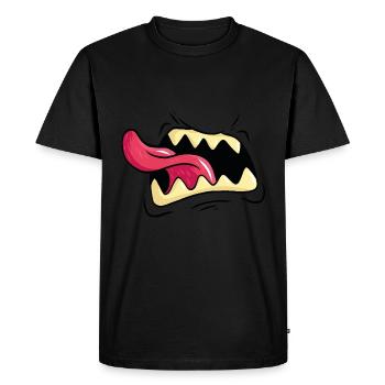 Scream monster mouth teeth tongue - Men's Premium Organic T-Shirt - black - Front - Nico (187cm)