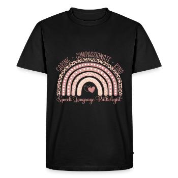 Orthophoniste PRUDENT - COMPATISSANT - ART - T-shirt Premium bio Homme - noir - Devant - Nico (187cm)