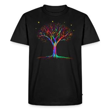Arbre magique - Art psychédélique - T-shirt Premium bio Homme - noir - Devant - Nico (187cm)