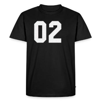 Classic Vintage Baseball Sport Jersey Number 02 - Men's Premium Organic T-Shirt - black - Front - Nico (187cm)