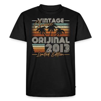 2013 Vintage, Birthday Gift for Born In 2013 - Men's Premium Organic T-Shirt - black - Front - Nico (187cm)