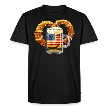 Beer American Origins German - Men's Premium Organic T-Shirt - black - Front - Nico (187cm)