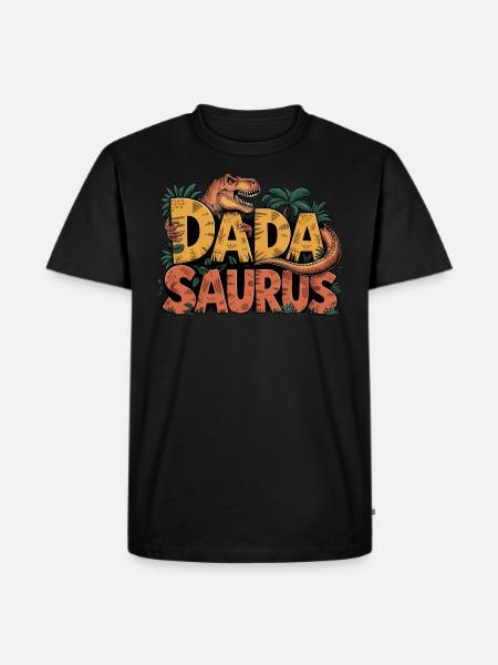 Dinosaur Dad Saurus Gift Dad - Men's Premium Organic T-Shirt - black