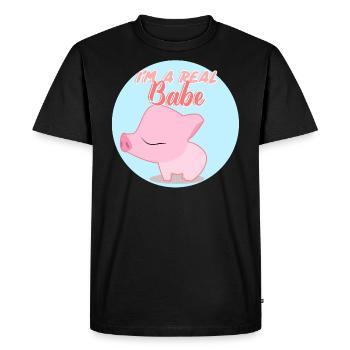 Je suis un vrai bébé Je suis un vrai bébé - T-shirt Premium bio Homme - noir - Devant - Nico (187cm)