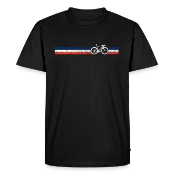 French Cyclist Flag France Bike Racing Bicyclist - Men's Premium Organic T-Shirt - black - Front - Nico (187cm)