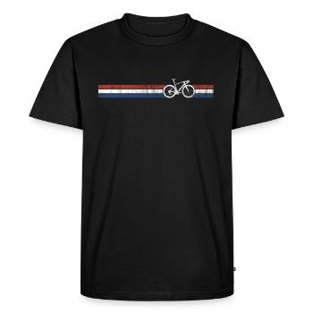 Netherlands Cyclist Bike Racing Dutch Flag NL - Men's Premium Organic T-Shirt - black - Front - Nico (187cm)