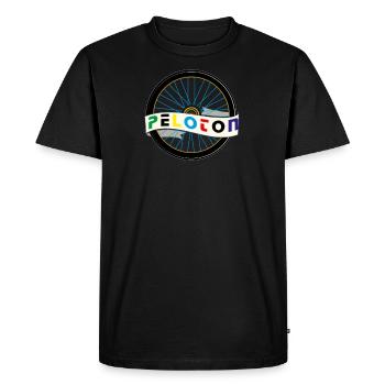 Peloton Wheel Italian Retro Vintage Bicycling - Men's Premium Organic T-Shirt - black - Front - Nico (187cm)