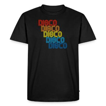 Disco Repeat Rainbow 1970s Disco Funk Vintage - Men's Premium Organic T-Shirt - black - Front - Nico (187cm)