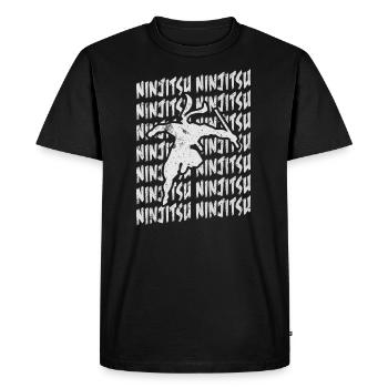 Ninjutsu Repeat Ninja Arts Martiaux - Entraînement Blanc - T-shirt Premium bio Homme - noir - Devant - Nico (187cm)