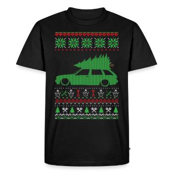 Christmas Ugly Sweater - Men's Premium Organic T-Shirt - black - Front - Nico (187cm)