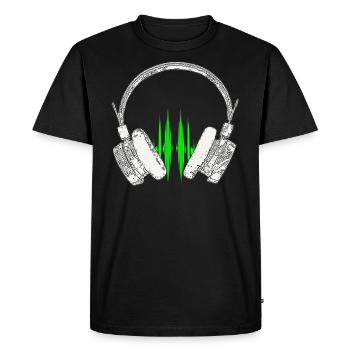 DJ Headphones Music Wave - Men's Premium Organic T-Shirt - black - Front - Nico (187cm)