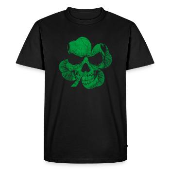Shamrock skull St. Patricks Day gift - Men's Premium Organic T-Shirt - black - Front - Nico (187cm)