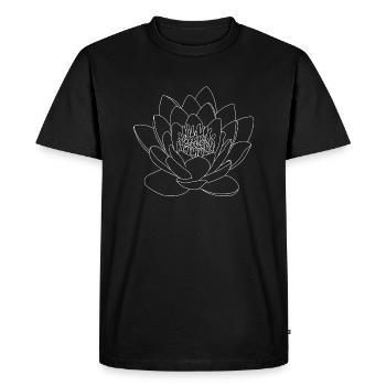 Water Lily Flowers Flower Rose - Men's Premium Organic T-Shirt - black - Front - Nico (187cm)