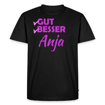 Anja - Men's Premium Organic T-Shirt - black - Front - Nico (187cm)