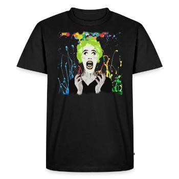 Crazy Lady - T-shirt Premium bio Homme - noir - Devant - Nico (187cm)