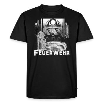 fire Department - Men's Premium Organic T-Shirt - black - Front - Nico (187cm)