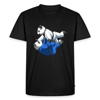 Ours panda à l'entraînement du BJJ - T-shirt Premium bio Homme - noir - Devant - Nico (187cm)