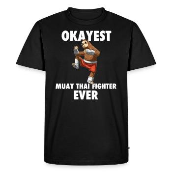 Muay thai drôle et paresse de boxe de coup-de-pied - T-shirt Premium bio Homme - noir - Devant - Nico (187cm)