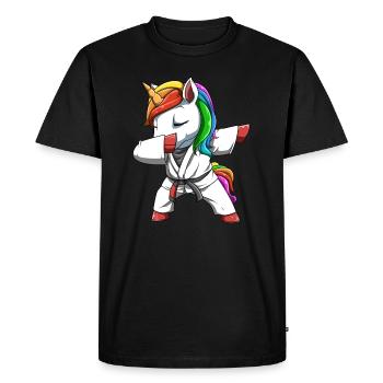 Tamponner la licorne - BJJ Unicorn - T-shirt Premium bio Homme - noir - Devant - Nico (187cm)