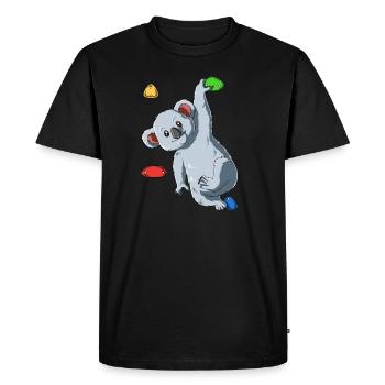 Koala drôle sur le mur d'escalade - Sport d'escalade - T-shirt Premium bio Homme - noir - Devant - Nico (187cm)