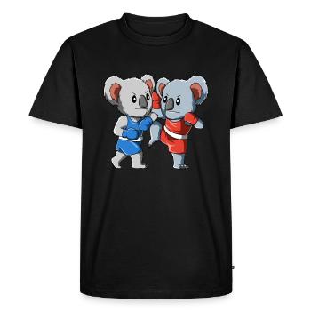 Kickboxing drôle et koala muay thai - T-shirt Premium bio Homme - noir - Devant - Nico (187cm)