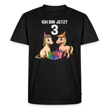 Horse birthday - 3 children's birthday - Men's Premium Organic T-Shirt - black - Front - Nico (187cm)