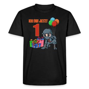 Children's ninja birthday - 1 year children's birthday - Men's Premium Organic T-Shirt - black - Front - Nico (187cm)